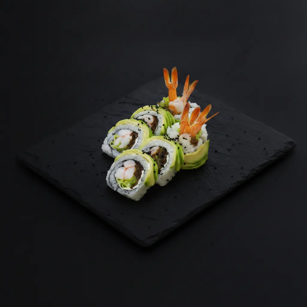 California maki z krewetką w avokado